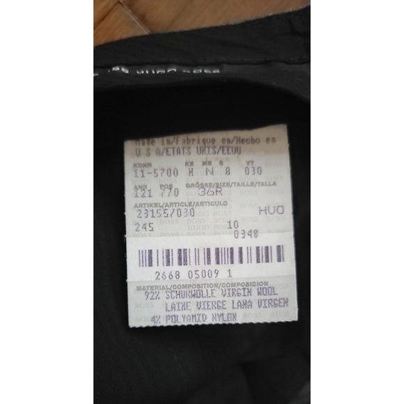 NWT Hugo Boss Men's James Brown Charcoal Gray Dress Pants 36R Unheeded Made USA - Picture 5 of 6